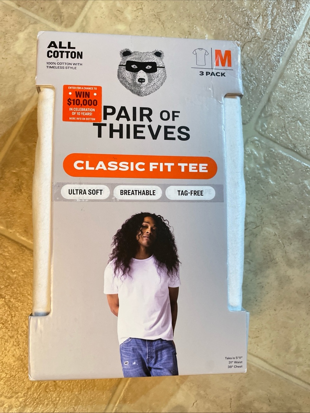 Pair of Thieves Men's 3pk Cotton Crewneck Undershirt- White Medium New D1